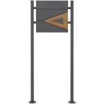 Ecd - germany bo�te aux lettres sur pieds, 37x36, 5x11 cm, anthracite / optique bois, en acier, bo�te ...