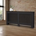Ecd germany cache - radiateur chauffage moderne - 152x19x82cm - noir tagre en bois mdf housse dcorative ...