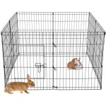 Ecd germany - enclos extrieur 8 grilles 124 x 76 cm en mtal clapier  lapin parc pour petits animaux ...