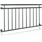 Ecd germany - garde - corps balcon fran�ais - 90 x 156 cm - anthracite - en acier inoxydable - avec 11 ...