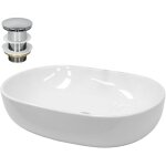 Ecd germany lavabo salle de bain - 600 x 420 mm - en c�ramique - ovale - blanc - lave - mains �vier - ...