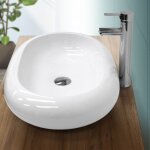 Ecd germany - lavabo ovale de salle de bain, 630x420x120 mm, en cramique, blanc, vasque  poser vier ...
