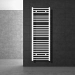 Radiateur design sahara - 500 x 1500 mm - blanc - connexion lat�ral - forme courb� - avec kit montage ...