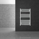 Radiateur design sahara - 600 x 1200 mm - blanc - avec raccord lat�ral 500 mm - s�che - serviettes r�novation ...