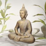 Statue de bouddha assis jardin 63 cm haut - polyr�sine r�sistant aux intemp�ries - en bronze - sculpture ...