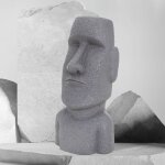 Statue d�corative �le de p�ques rapa nui moai t�te 53, 5 cm haut figure r�sine pierre moul�e gris ornament ...