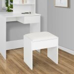 Ecd germany tabouret de coiffeuse, blanc, 40x43x29, 5 cm, design lgant, grand confort siege d'assise, ...