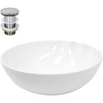 Luxebath - ecd germany vasque � poser lavabo salle de bain - � 400x147 mm - en c�ramique - rond - blanc ...