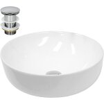 Luxebath - ecd germany vasque  poser lavabo salle de bain -  400x400x135 mm - en cramique - rond - ...