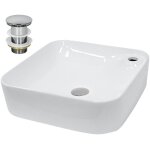 Luxebath - ecd germany vasque  poser lavabo salle de bain -  435x435x125 mm - en cramique - carr ...