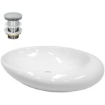 Luxebath - ecd germany vasque  poser lavabo salle de bain -  585 x 375 mm - en cramique - ovale - ...