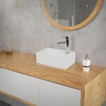 Ecd germany lavabo en cramique blanc 350x205x125 mm, rectangulaire, sans kit de vidange, trou de robinet ...