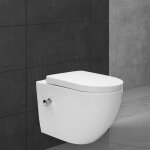 Ecd germany - wc suspendu sans bride de rinage, blanc, en cramique, avec fonction bidet, abattant  ...