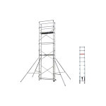 Centaure - echafaudage 2 plateaux - hauteur travail 6. 50m + sac � dos de chantier - 236705 / sac