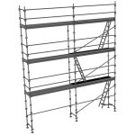 Echafaudage alu de fa�ade 50m� - structure + planchers + plinthes + lisses - charges 150kg - echaf - ...