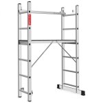Échafaudage aluminium 2x6 avec plateforme de travail ? Échelle 3 en 1 pliante Échafaudage aluminium 2x6 avec plateforme de travail ? Échelle 3 en 1 pliante