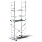 chafaudage aluminium pliant mobile multifonction hector 4m, conforme en 131, capacit 150 kg