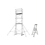 Matis�re ? �chafaudage roulant en aluminium 6. 65m ? garde - corps et plancher antid�rapant ? t�l�m�tre ...