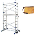 Echafaudage domestique pliable : hauteur de travail maximale de 3. 78m + ceinture porte - outils - facpn ...