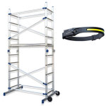 Echafaudage domestique pliable : hauteur de travail maximale de 3. 78m + lampe frontale - facpn - lampe ...