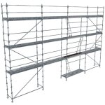 Echafaudage fixe de façade 104m² - plancher acier - structure acier - garde - corps lisses - r200gcl ... Echafaudage fixe de façade 104m² - plancher acier - structure acier - garde - corps lisses - r200gcl ...