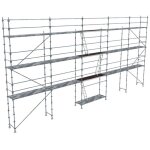 Echafaudage fixe de façade 128m² - structure + plancher - garde - corps lisses - r200gclb - 128 - sp Echafaudage fixe de façade 128m² - structure + plancher - garde - corps lisses - r200gclb - 128 - sp