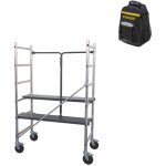 Echafaudage pliant - longueur plateau 1. 10m + sac  dos de chantier - 346801 - sac