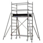 Echafaudage roulant alu - embase simple - hauteur de travail max 3. 90m - 603712