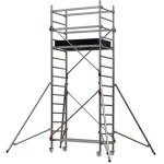 Echafaudage roulant alu - embase simple - hauteur de travail max 4. 90m - 603713