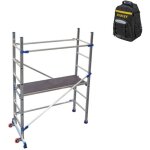Echafaudage roulant alu - hauteur de travail maximale de 2. 90m + sac  dos de chantier - p6 - sac