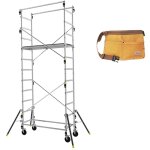 Echafaudage roulant alu - sp�cial passage etroit - hauteur de travail max 4. 7m + ceinture porte - outils ...