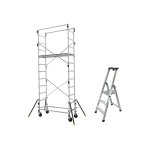 Centaure - echafaudage roulant alu - sp�cial passage etroit - hauteur de travail max 4. 7m + t�l�m�tre ...