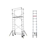 Centaure - echafaudage roulant alu - sp�cial passage etroit - hauteur de travail max 4. 7m + sac � dos ...