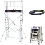 Echafaudage t�lescopique - xtower - hauteur travail max 4. 80m + lampe frontale - xtower - lampe