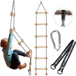 �chelle en bois avec mousquetons, �chelle de corde pour enfants , �quipement de jeu pour �chelle d'arbre ...