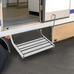 Échelle de camping pliable, échelle d'accueil pour camping - car, en alliage d'aluminium, avec éclairage ... Échelle de camping pliable, échelle d'accueil pour camping - car, en alliage d'aluminium, avec éclairage ...