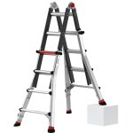 Echelle pour escalier 4x4 barreaux - hauteur max. de travail 3. 84m - 2 pieds r�glables sur 24cm - 94156 ...