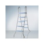 Gre - echelle inox 2x4 marches + plateforme pour piscine hors sol 1, 42m