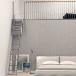 Echelle de meunier accordon pour mezzanine grise - 2 main courantes - palco / a / g / 2m - 225