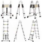 chelles pliables chelle de loft d'chafaudage escabeau tlescopique en aluminium de 12, 5 pieds / 3, ...