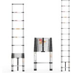 �chelle pliante r�tractable de 3, 8 m�tres, portable, compacte et antid�rapante, peut �tre utilis�e � ...