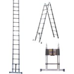 �chelle pliante t�lescopique en acier inoxydable - �chelle d'extension polyvalente de 5 m�tres, avec ...