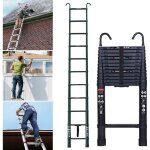 �chelle r�tractable en alliage d'aluminium avec 2 crochets, 13 marches, �chelle r�tractable de 3, 8 m�tres, ...