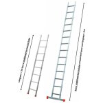 Echelle simple alu facal 11 �chelons haut. travail 4. 45 m genia barre stab. - gs350 / b