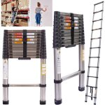 �chelle t�lescopique de 10, 5 pieds, mat�riau en acier inoxydable, �chelle t�lescopique multifonctionnelle, ...