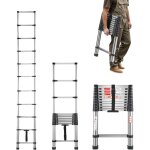 Echelle telescopique, 3140 mm, escabeau extensible en acier inoxydable, capacite de charge 150 kg 75°, ... Echelle telescopique, 3140 mm, escabeau extensible en acier inoxydable, capacite de charge 150 kg 75°, ...