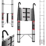 chelle tlescopique de 5 mtres avec crochet, en acier inoxydable, pliable, rtractable, antidrapante, ...