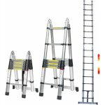 �chelle t�lescopique 5m (2, 5 + 2, 5) - en acier inoxydable, �chelle pliante cadre en a, �chelle extensible ...