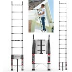 chelle tlescopique en acier de 5 mtres, chelle pliante robuste avec crochet, marches tlescopiques ...