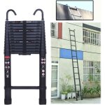 �chelle t�lescopique en alliage d'aluminium robuste et durable de 5 m�tres de long avec crochets d�tachables, ...